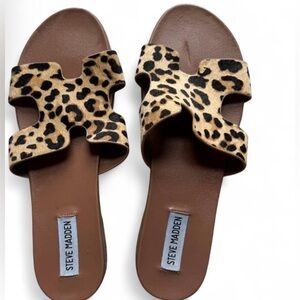 Steve Madden Animal Print Slide Sandals, SIZE: 9